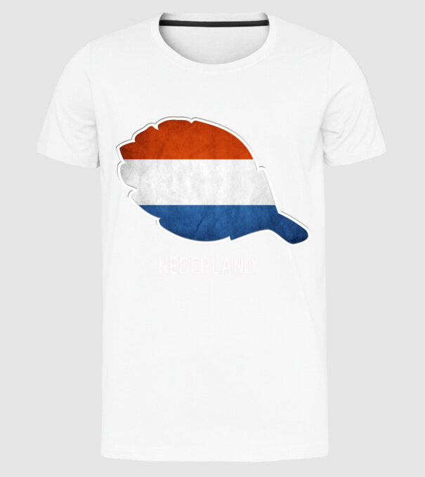 Steag olandez model alb pe tricou