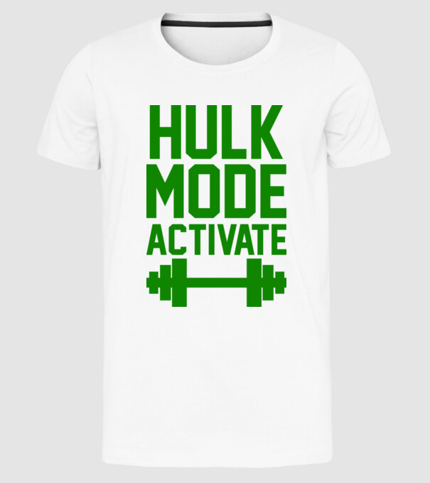 Hulk mode model alb pe tricou