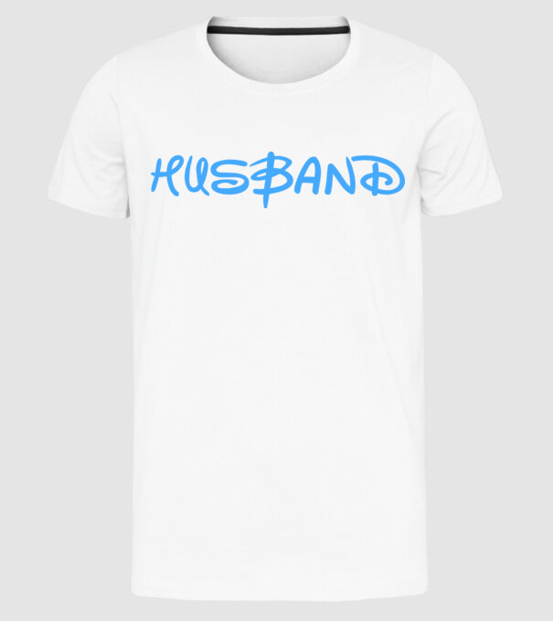 Husband model alb pe tricou