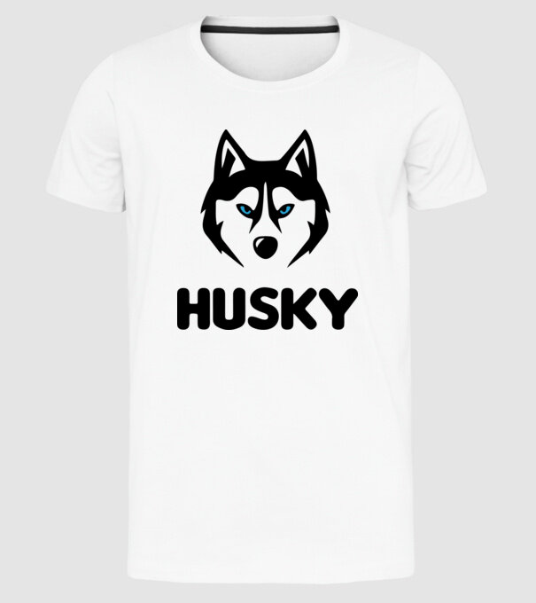 Husky băiat model alb pe tricou