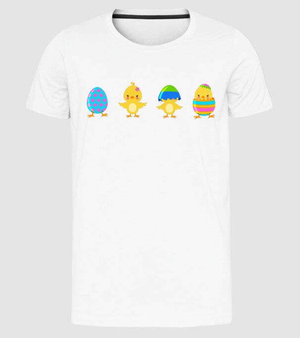 Paște numai pui model alb pe tricou