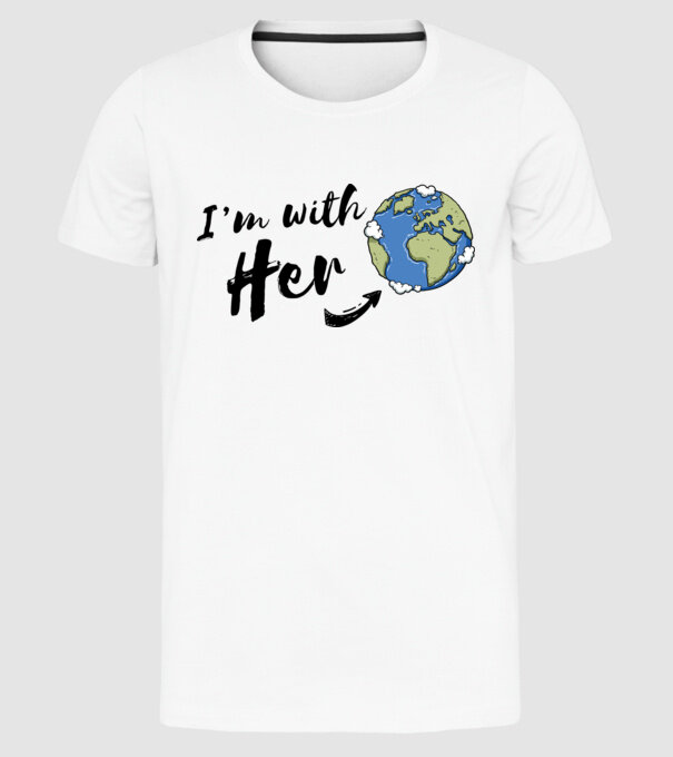 'i''m with her' model alb pe tricou