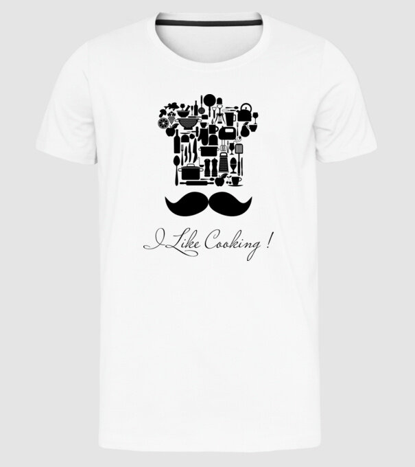I like cooking! model alb pe tricou