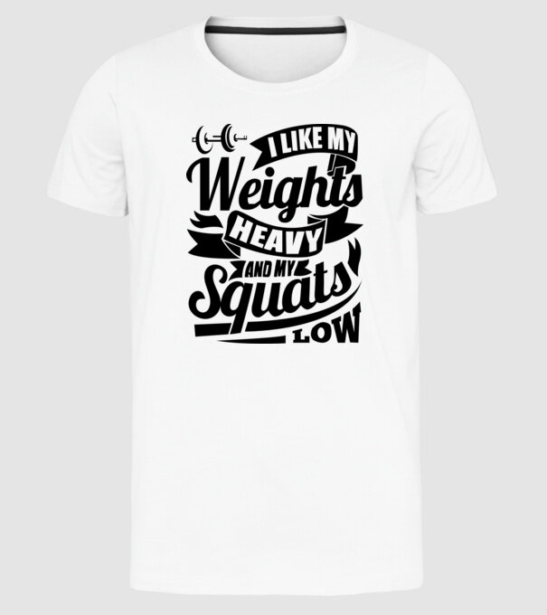 I like my weights model alb pe tricou