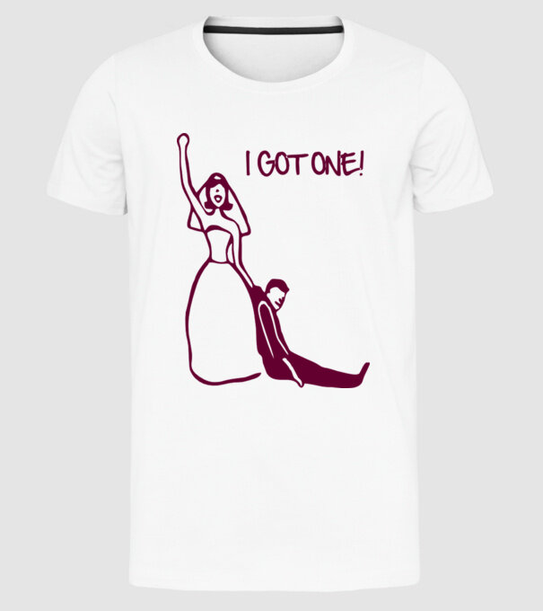 i got one model alb pe tricou