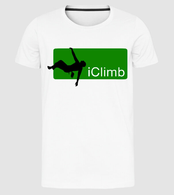 iClimb model alb pe tricou