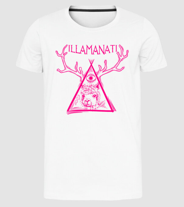 Illamanati model alb pe tricou