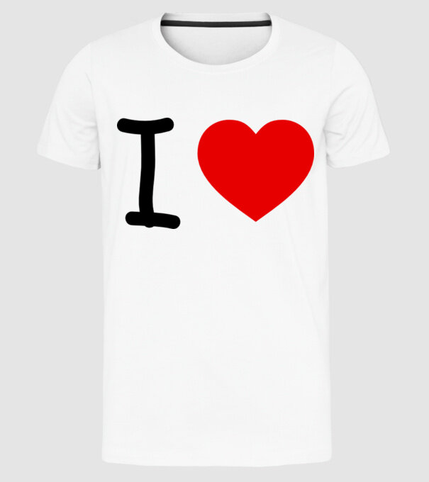 ilove model alb pe tricou