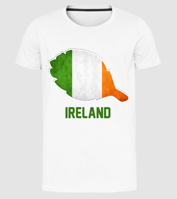 Steag irlandez model alb pe tricou