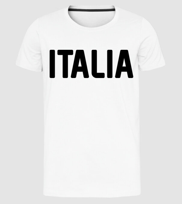 Italia model alb pe tricou