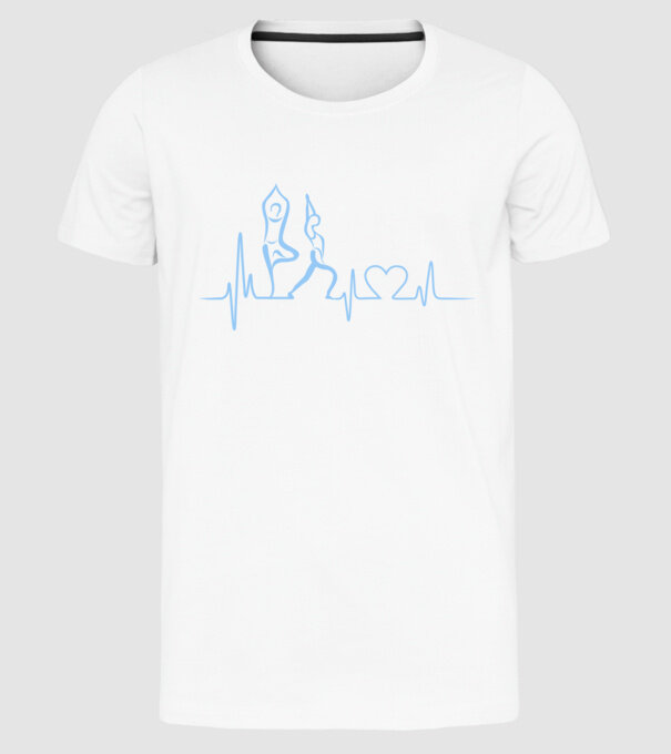 Inimă Yoga model alb pe tricou