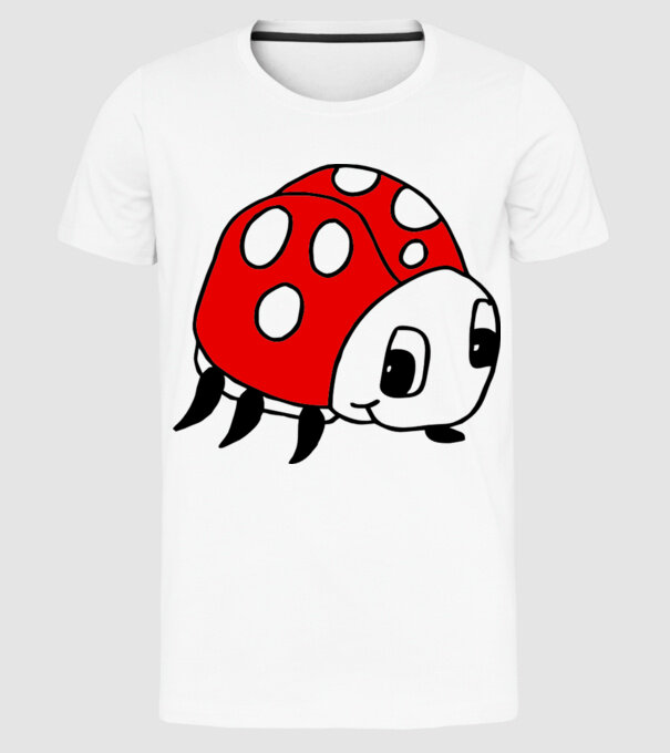 Buburuză model alb pe tricou