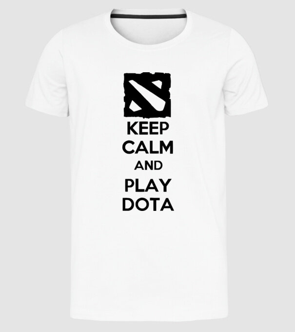 keep calm play dota model alb pe tricou