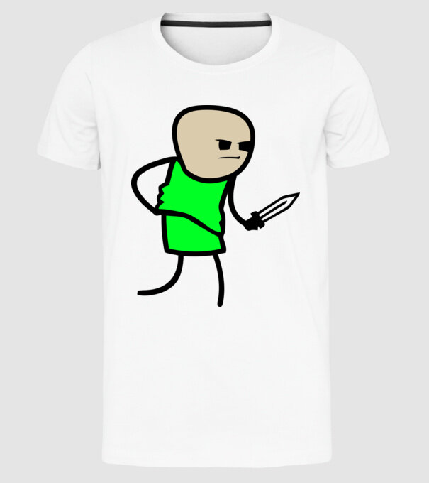 Cuțit model alb pe tricou