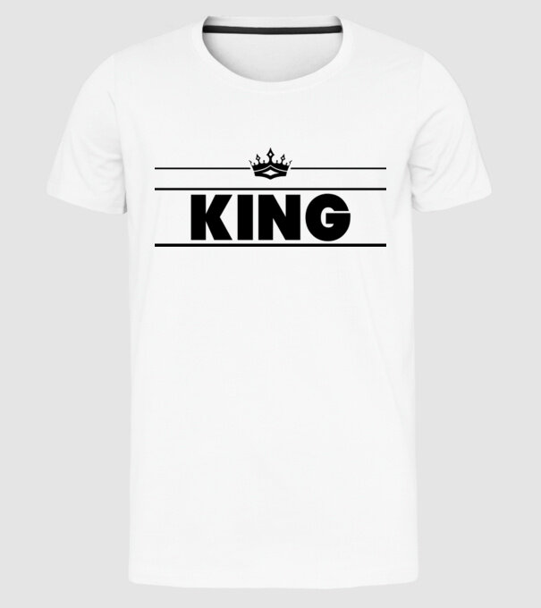 King model alb pe tricou