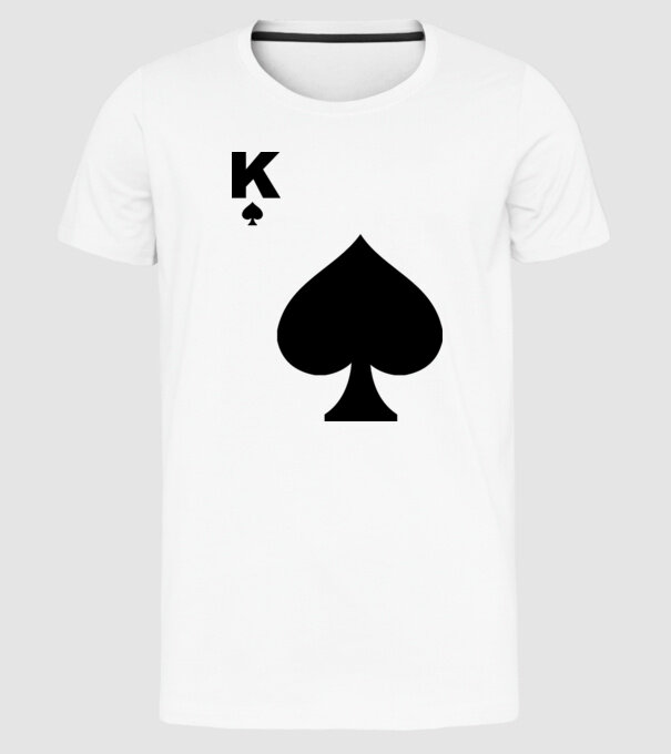 Rege model alb pe tricou