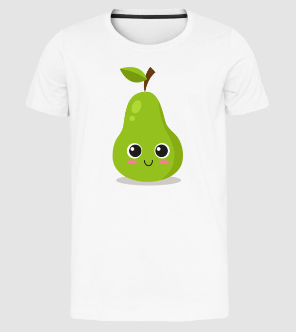 Pere model alb pe tricou