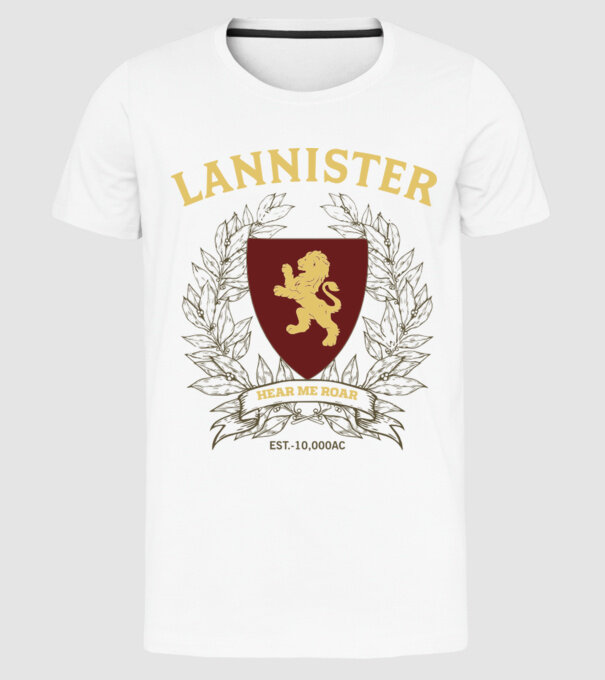 Lannister model alb pe tricou