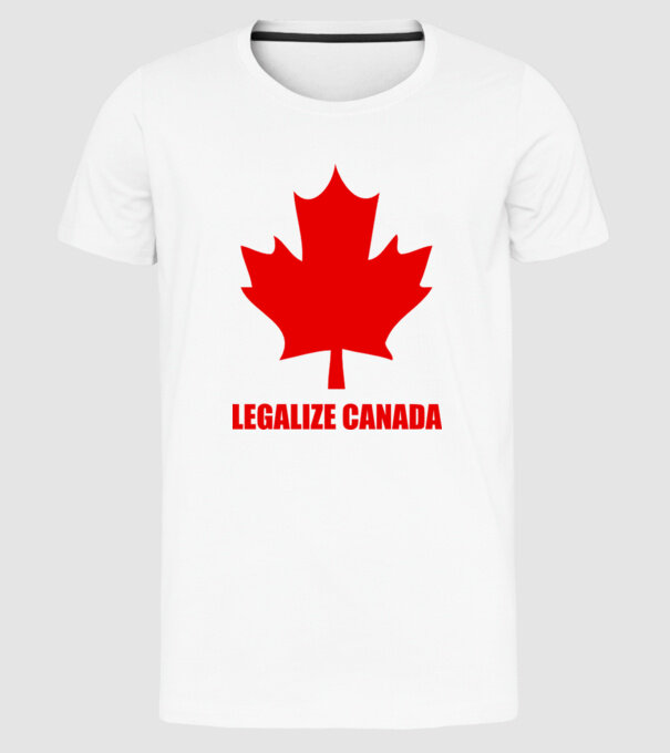 Legalize Canada model alb pe tricou