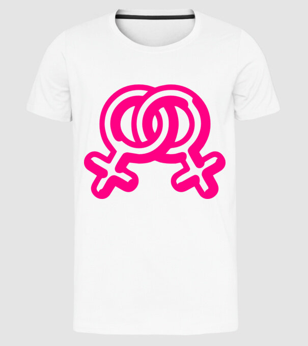 Lesbiene model alb pe tricou