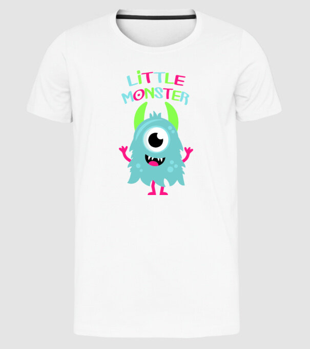 Little monster model alb pe tricou