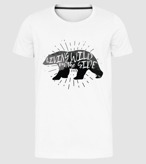 Living on a wild side model alb pe tricou