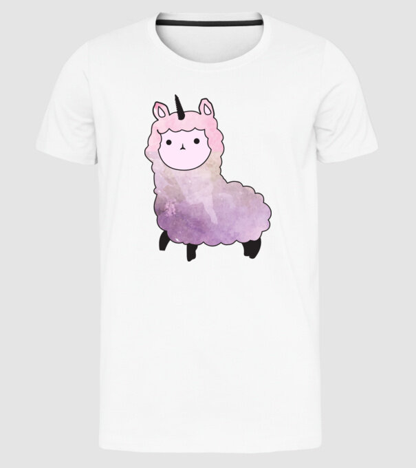 Llamacorn cutie model alb pe tricou