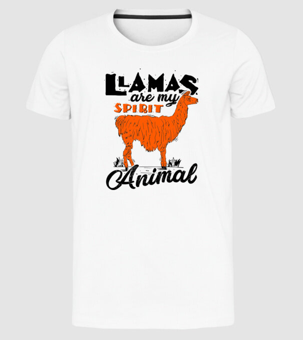 Llamas are my spirit animal model alb pe tricou