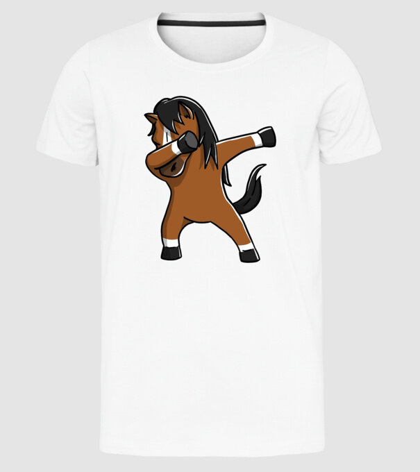 Cal DAB model alb pe tricou
