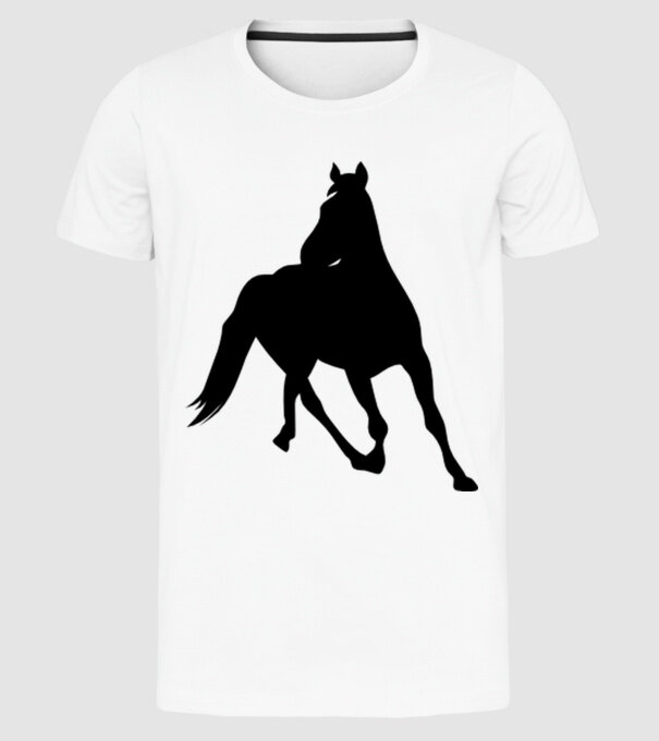 cal model alb pe tricou