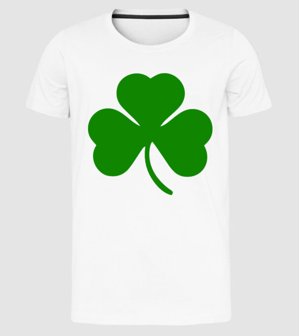 Trifoi model alb pe tricou
