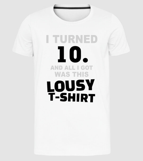 Lousy T-shirt 10 model alb pe tricou