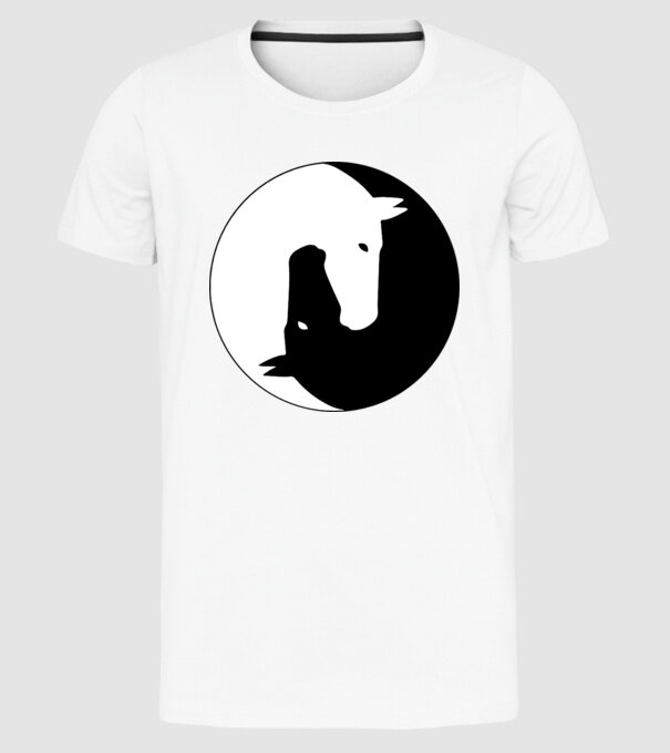 Lovas ying-yang model alb pe tricou