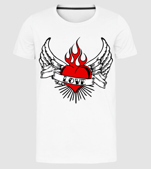 love model alb pe tricou