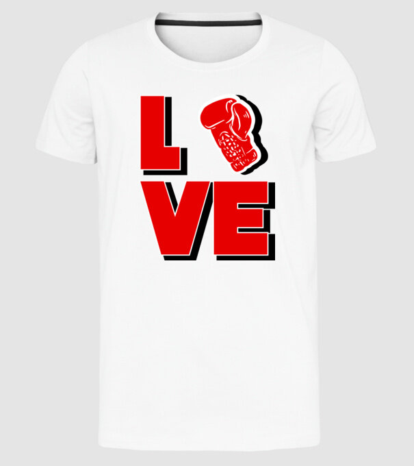 LOVE BOX model alb pe tricou