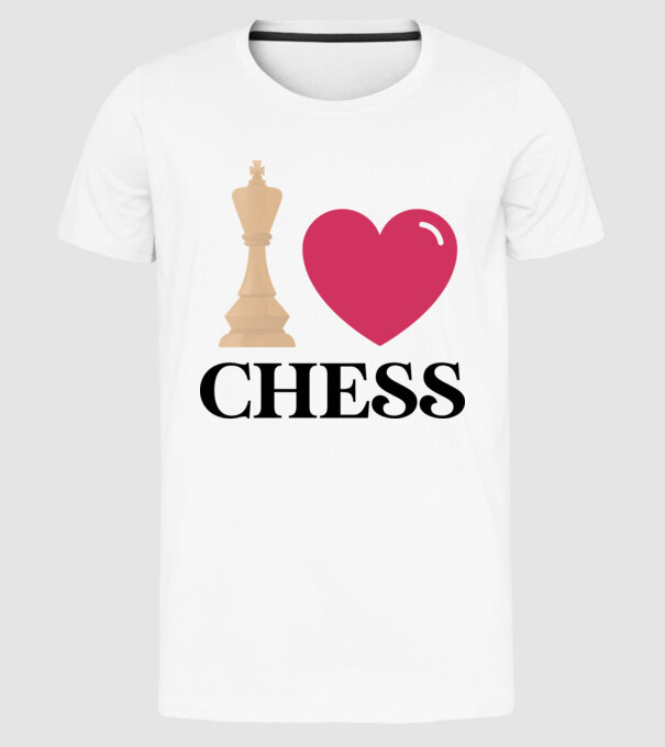 Love chess model alb pe tricou