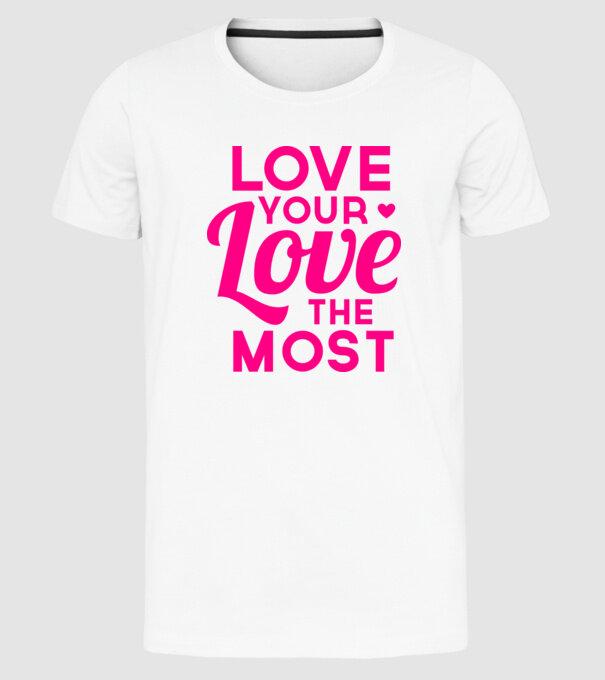 love most model alb pe tricou