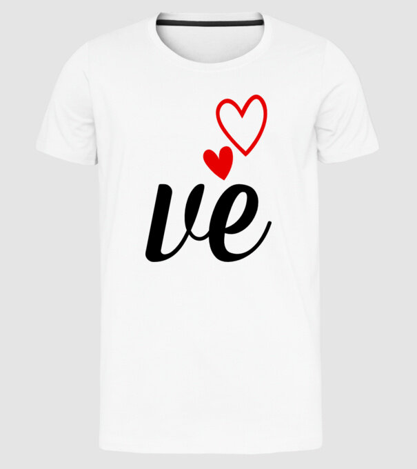 Cuplu LOVE model alb pe tricou