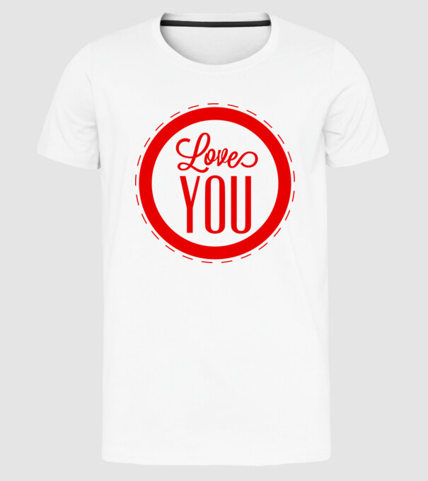 love you model alb pe tricou