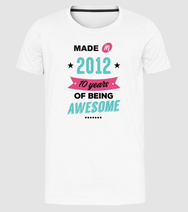 MADE in 2012 model alb pe tricou