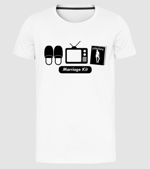 Marriage kit model alb pe tricou