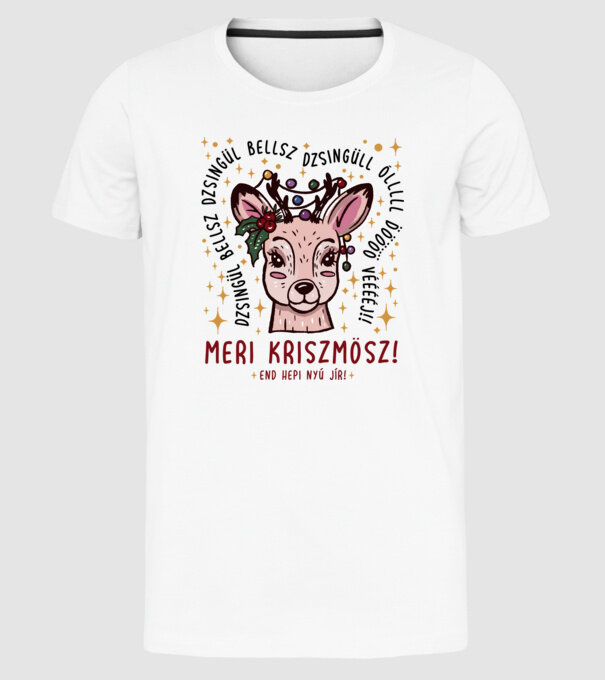 Cană dimensionată meri cristmăs djingăl bel model alb pe tricou