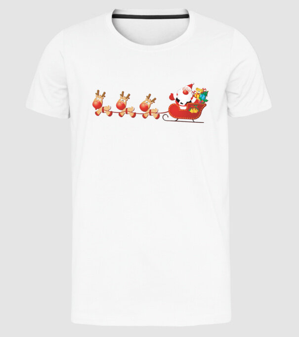 moș Nicolae model alb pe tricou
