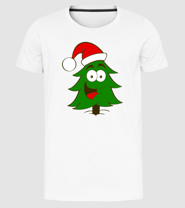 Brad Moș Crăciun 4 culori model alb pe tricou