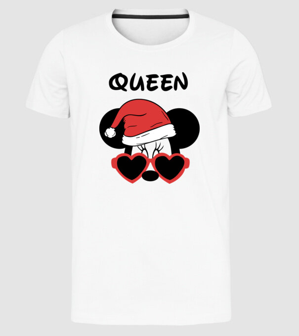 minnie santa queen model alb pe tricou