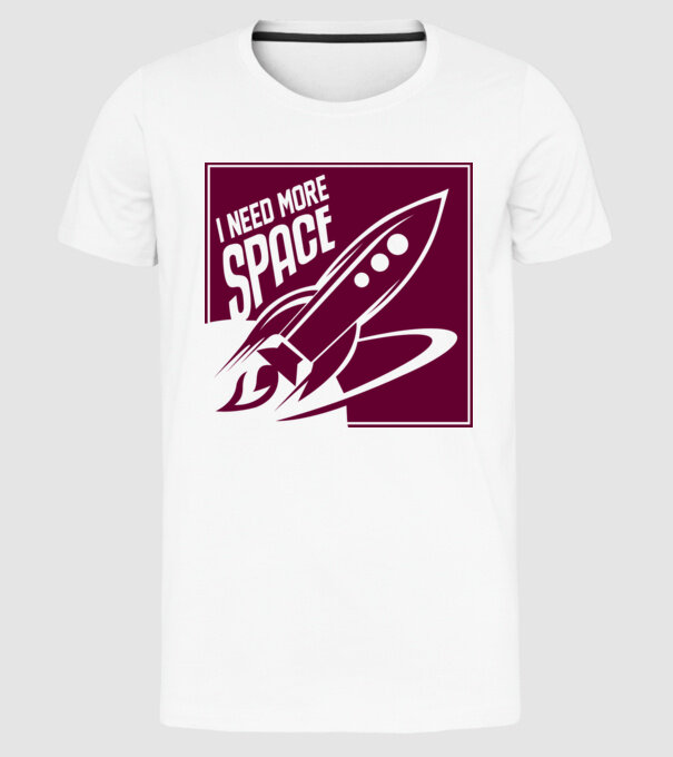 more space model alb pe tricou