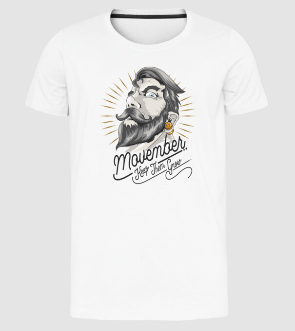 Movember Keep them grow No Shave November model alb pe tricou