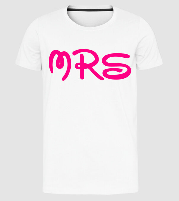 Mrs model alb pe tricou
