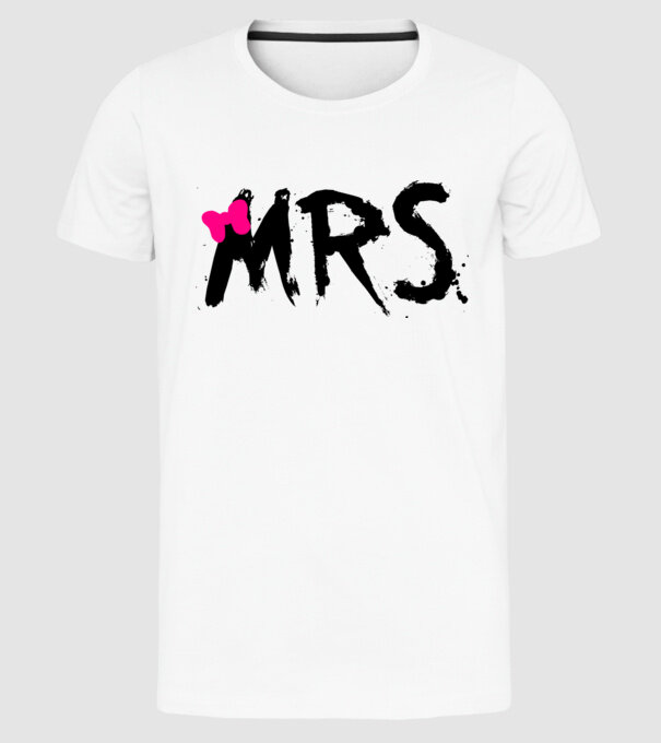 Mrs. model alb pe tricou