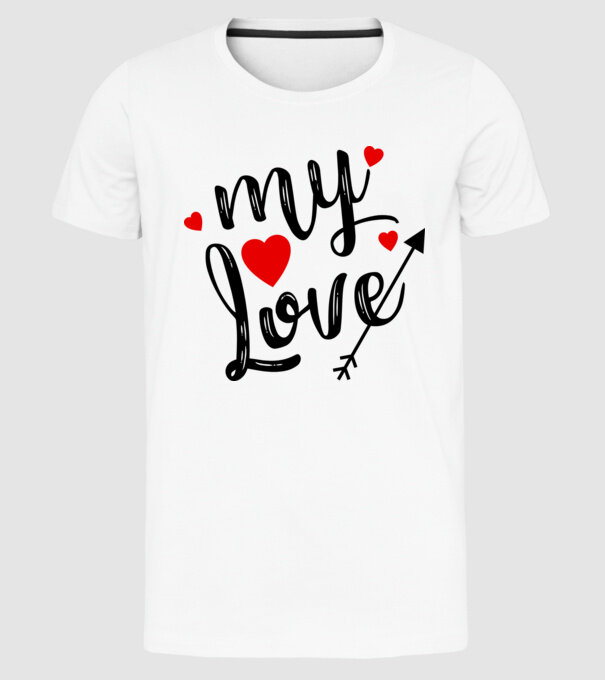 My love model alb pe tricou